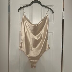 Revamped Gold/Champagne Satin Bodysuit